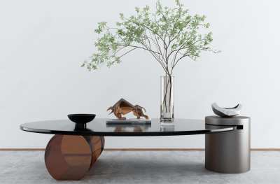 现代茶几3D模型下载